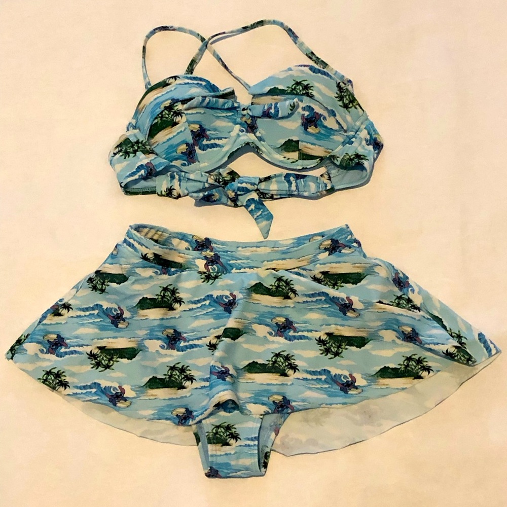 Disney Lilo and Stitch print two piece bathing suit Women’s XS